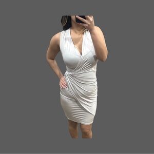 Elegant White Draped Dress